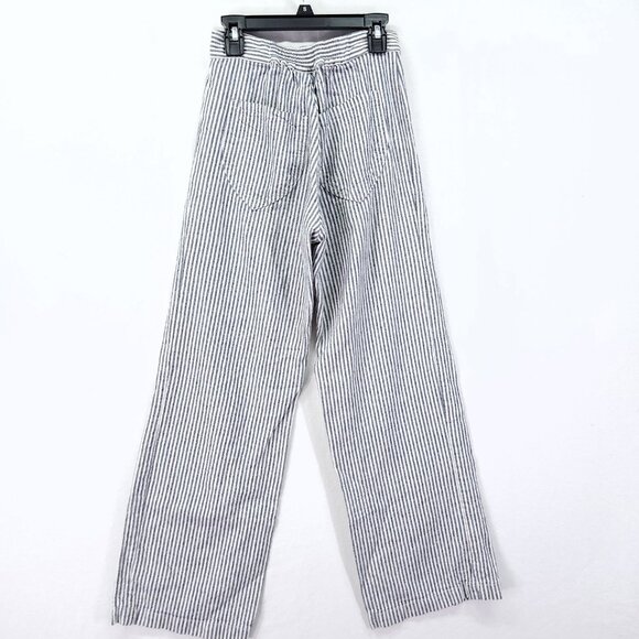 Lykke Wullf Basil Striped Linen Pants Size XS Cropped Wide Leg - Picture 3 of 15